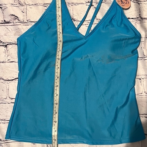 Bobbie Brooks light blue tankini top ONLY SIZE medium NEW - Picture 8 of 8